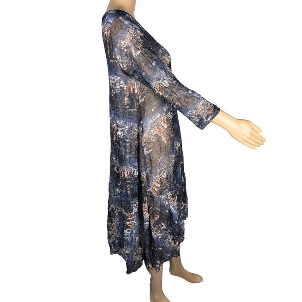 Comfy USA Sheer 3/4 Sleeve Cover Up Dress Size S - Picture 3 of 7